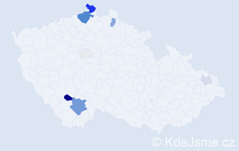 Příjmení: 'Kaitmanová', počet výskytů 12 v celé ČR