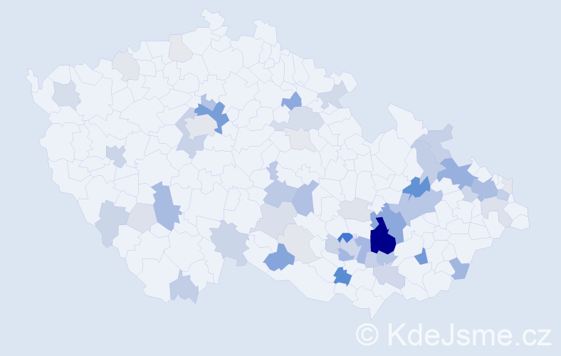 Příjmení: 'Trnavský', počet výskytů 186 v celé ČR