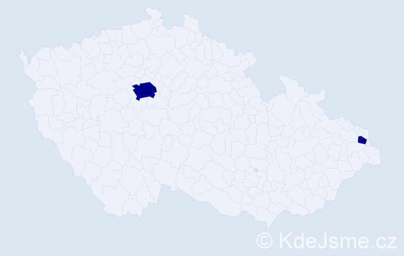 Příjmení: 'Krasuĺová', počet výskytů 2 v celé ČR