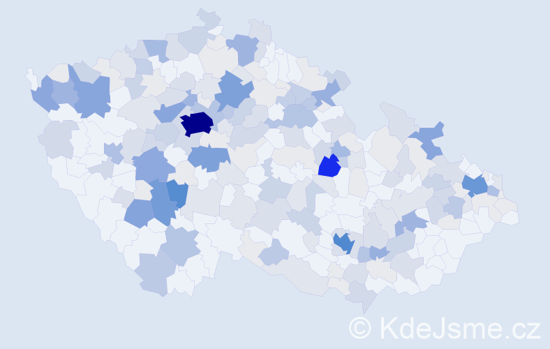 Příjmení: 'Kuchta', počet výskytů 766 v celé ČR