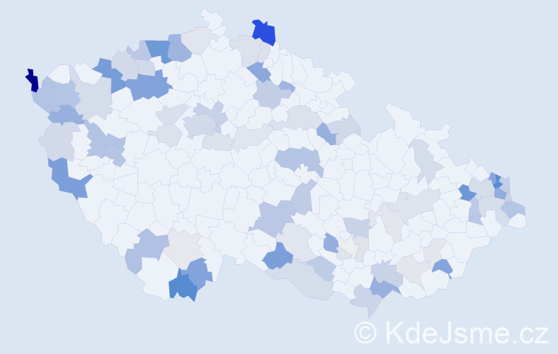 Příjmení: 'Kuzma', počet výskytů 212 v celé ČR