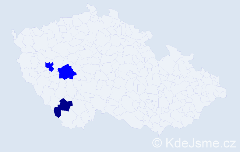 Příjmení: 'Brekler', počet výskytů 4 v celé ČR
