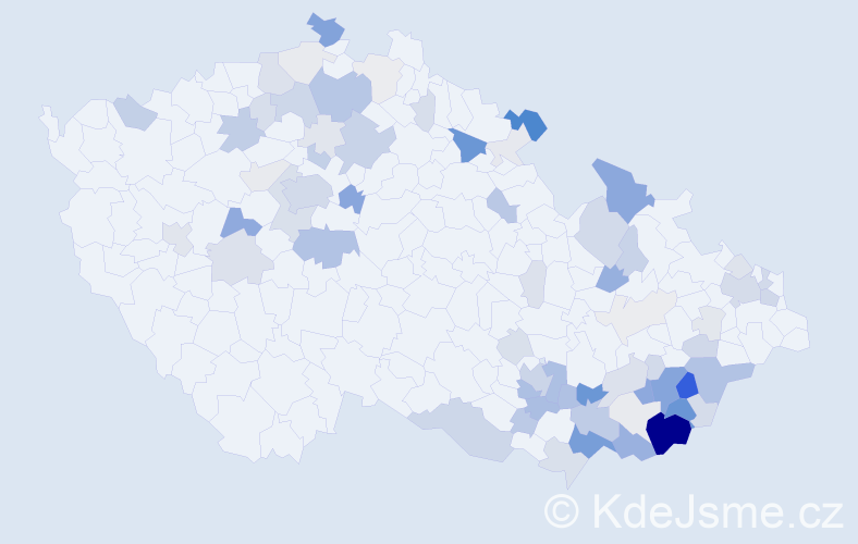 Příjmení: 'Hamšík', počet výskytů 272 v celé ČR