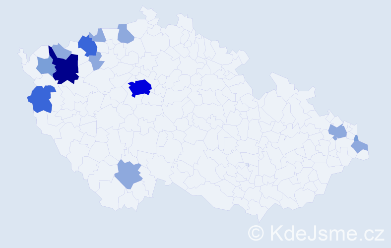 Příjmení: 'Beca', počet výskytů 32 v celé ČR