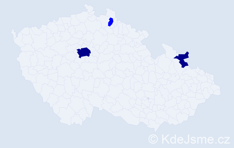 Příjmení: 'Weeks', počet výskytů 5 v celé ČR