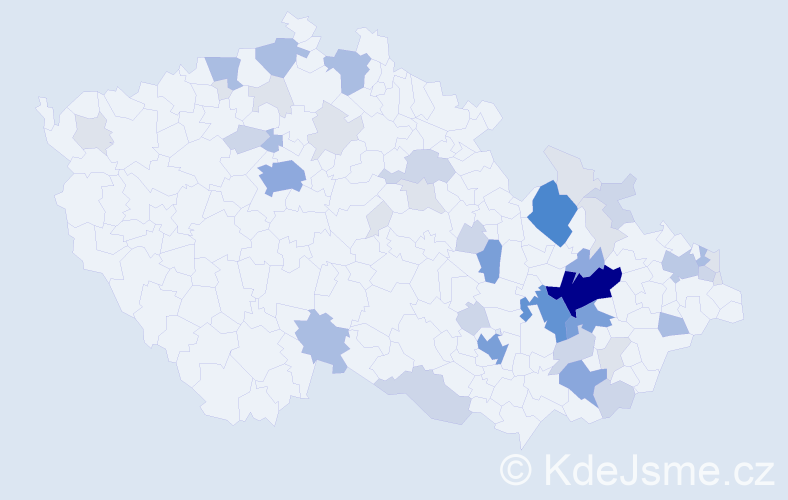 Příjmení: 'Kluka', počet výskytů 153 v celé ČR
