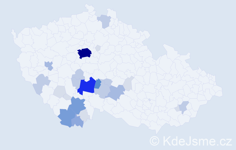 Příjmení: 'Kozojed', počet výskytů 85 v celé ČR