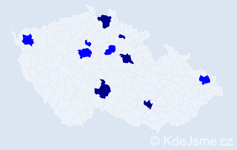 Příjmení: 'Handlovič', počet výskytů 15 v celé ČR