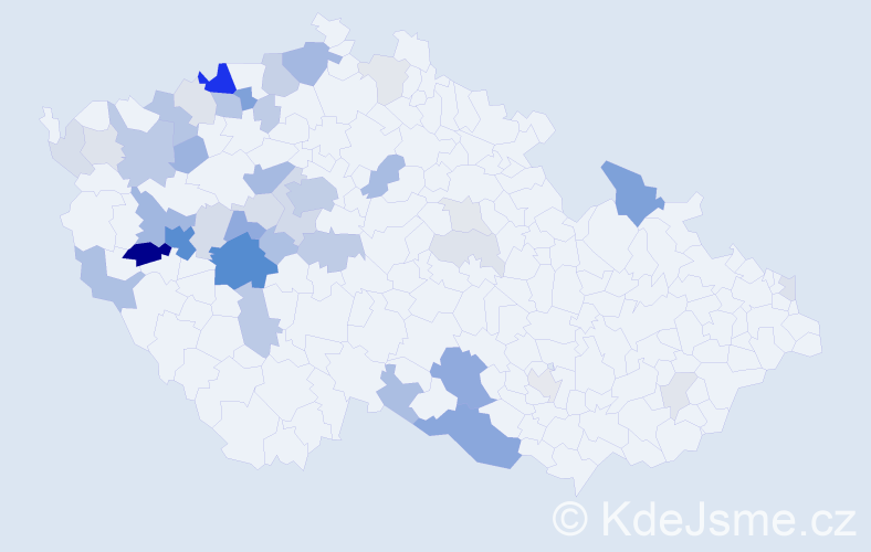 Příjmení: 'Patová', počet výskytů 140 v celé ČR