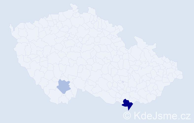 Příjmení: 'Čavarová', počet výskytů 5 v celé ČR