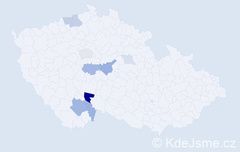 Příjmení: 'Carhounová', počet výskytů 23 v celé ČR