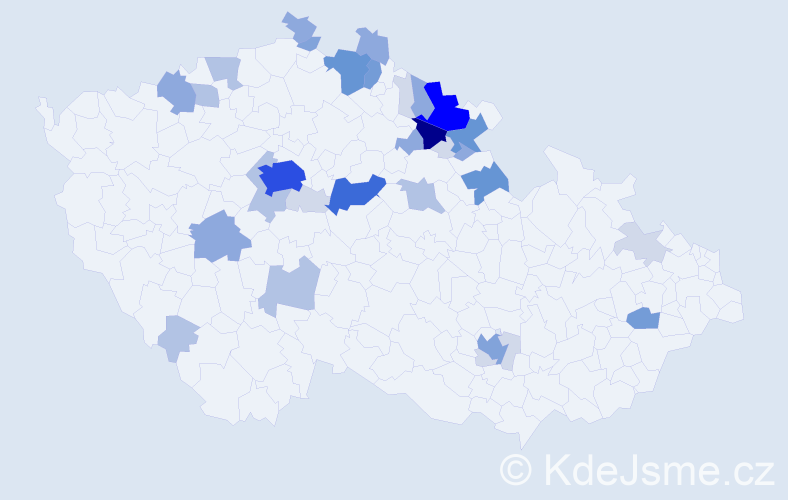 Příjmení: 'Rücker', počet výskytů 121 v celé ČR