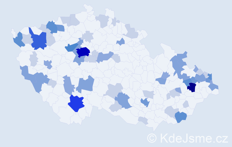 Příjmení: 'Ďurica', počet výskytů 162 v celé ČR