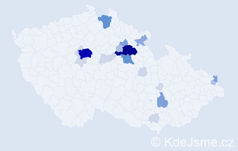 Příjmení: 'Tluková', počet výskytů 65 v celé ČR