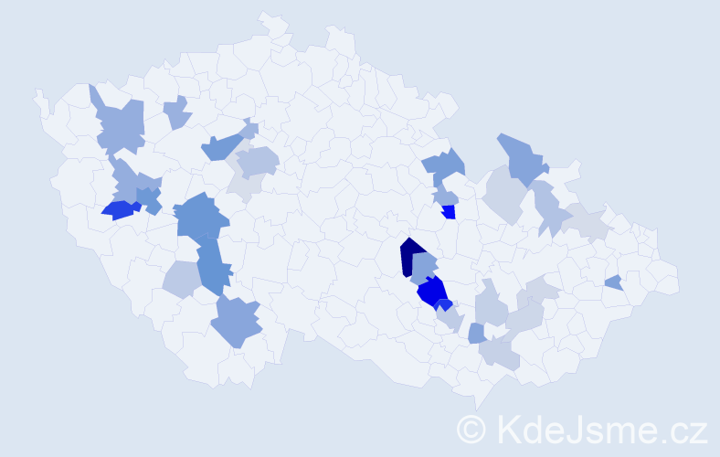 Příjmení: 'Záluská', počet výskytů 93 v celé ČR
