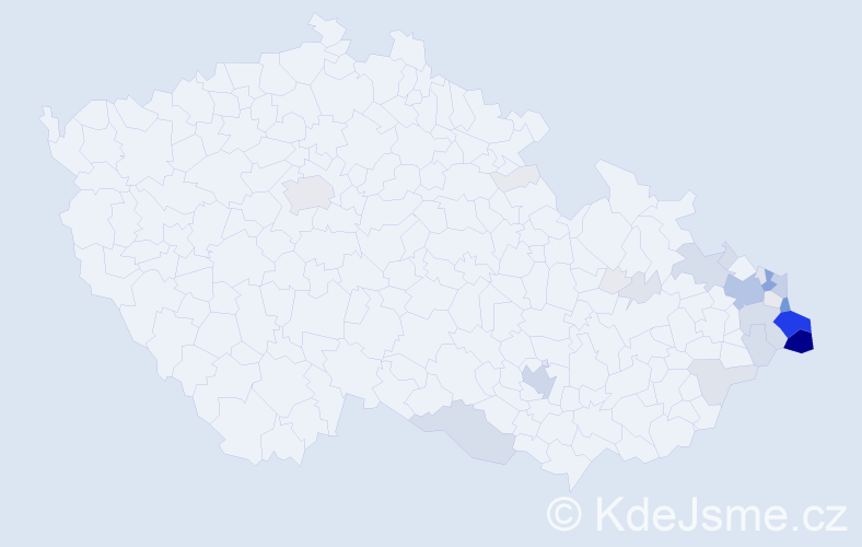 Příjmení: 'Czudková', počet výskytů 168 v celé ČR