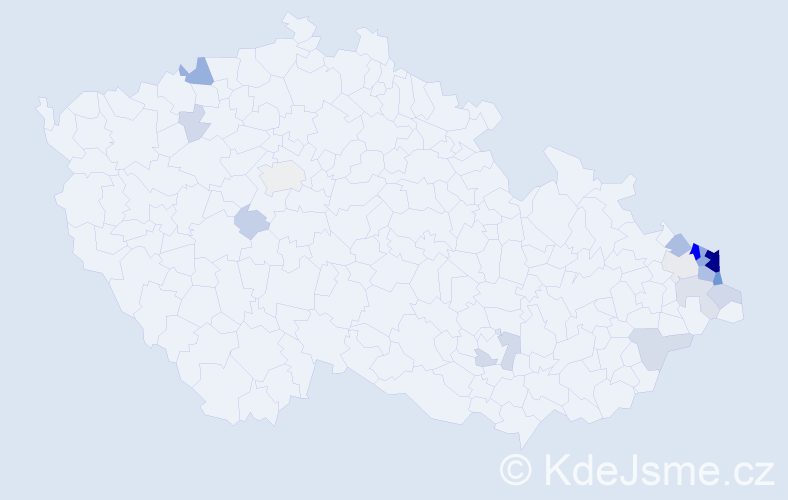 Příjmení: 'Kucharczyk', počet výskytů 88 v celé ČR