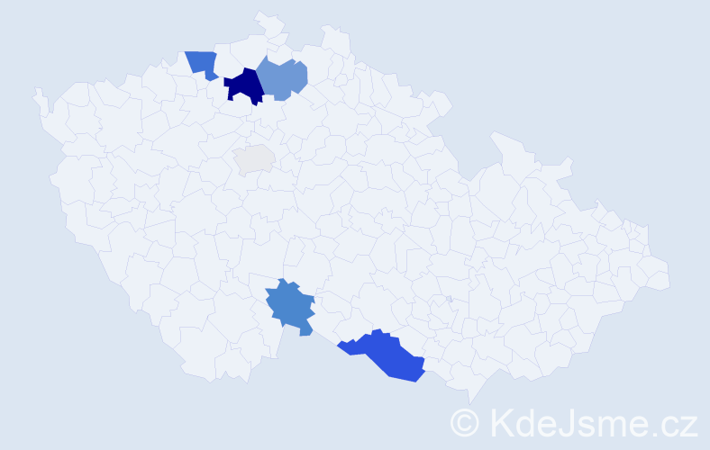 Příjmení: 'Ciganiková', počet výskytů 18 v celé ČR