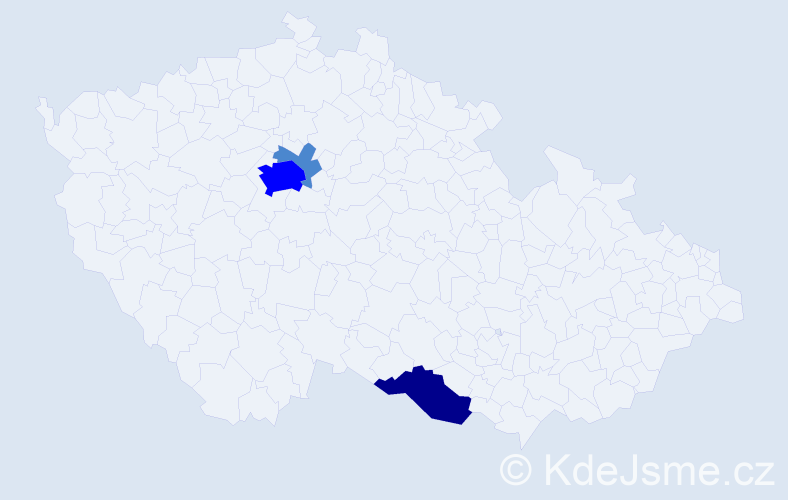 Příjmení: 'Borodáč', počet výskytů 6 v celé ČR