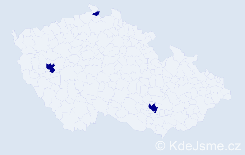 Příjmení: 'Riddick', počet výskytů 3 v celé ČR