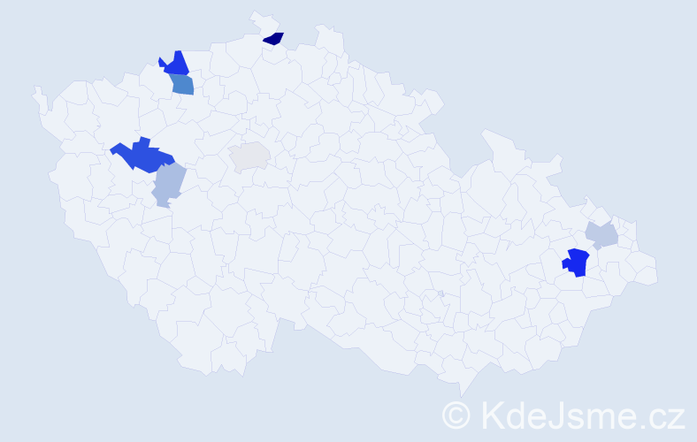 Příjmení: 'Kozlok', počet výskytů 25 v celé ČR