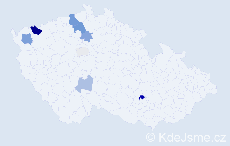 Příjmení: 'Burčová', počet výskytů 15 v celé ČR