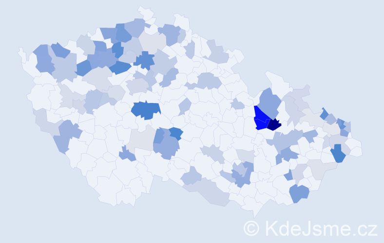 Příjmení: 'Milková', počet výskytů 246 v celé ČR