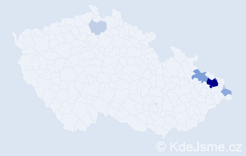 Příjmení: 'Galičáková', počet výskytů 18 v celé ČR
