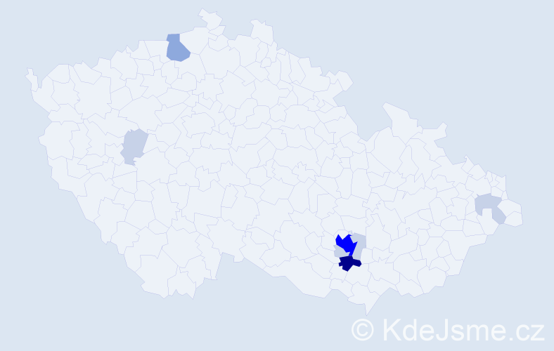 Příjmení: 'Kirš', počet výskytů 26 v celé ČR