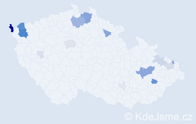 Příjmení: 'Guba', počet výskytů 32 v celé ČR