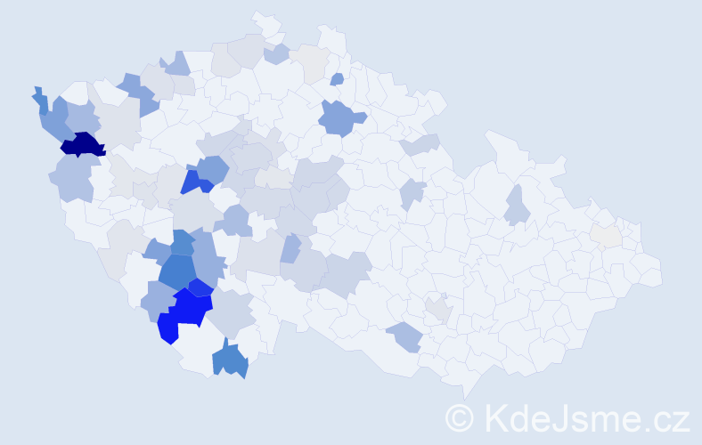 Příjmení: 'Kůta', počet výskytů 229 v celé ČR