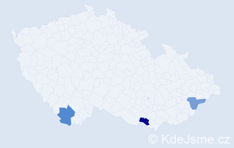 Příjmení: 'Ihnačák', počet výskytů 3 v celé ČR