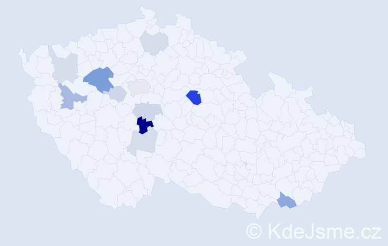 Příjmení: 'Volevecká', počet výskytů 24 v celé ČR