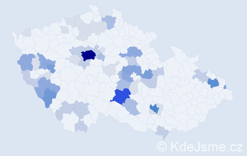 Příjmení: 'Lašková', počet výskytů 160 v celé ČR