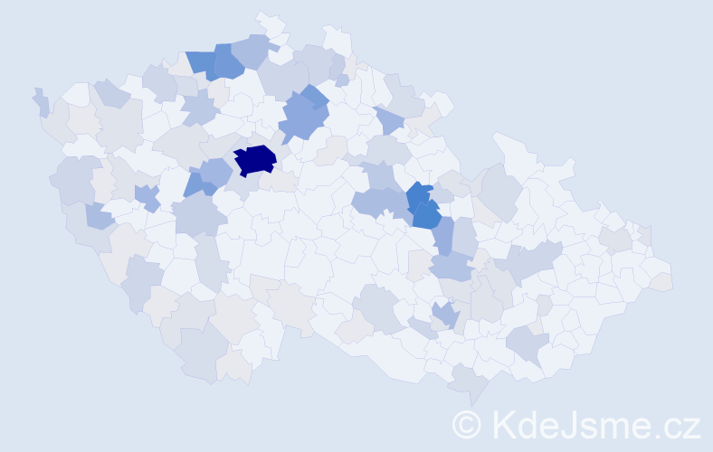 Příjmení: 'Abraham', počet výskytů 434 v celé ČR