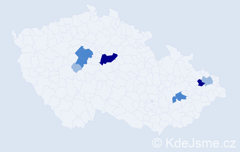 Příjmení: 'Stojkovová', počet výskytů 16 v celé ČR