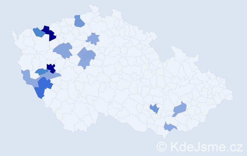 Příjmení: 'Bardoun', počet výskytů 48 v celé ČR