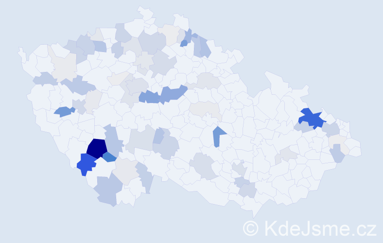 Příjmení: 'Rychtář', počet výskytů 277 v celé ČR