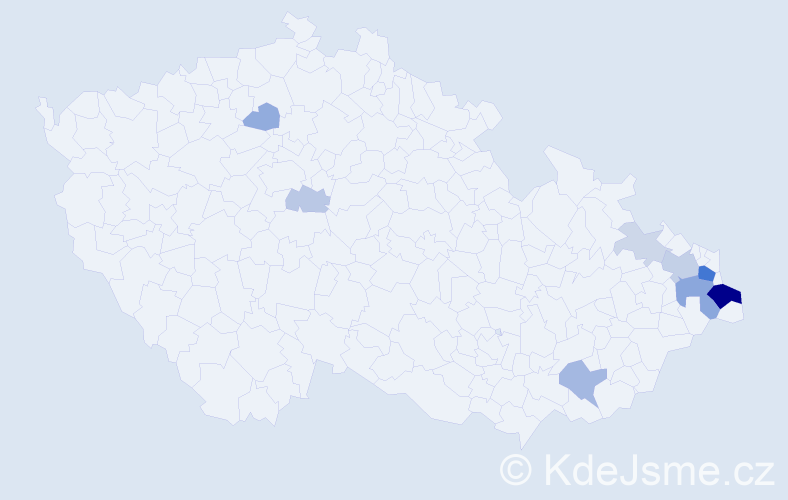 Příjmení: 'Szokala', počet výskytů 27 v celé ČR