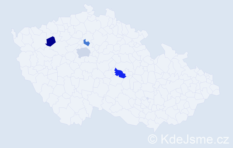 Příjmení: 'Mateková', počet výskytů 6 v celé ČR