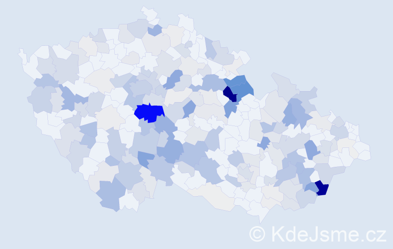 Příjmení: 'Vilímek', počet výskytů 729 v celé ČR