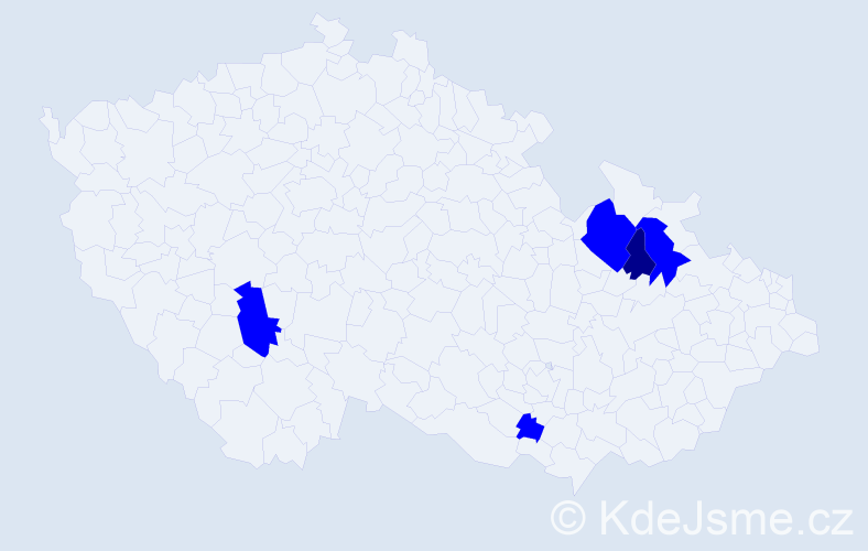 Příjmení: 'Hlavienková', počet výskytů 6 v celé ČR