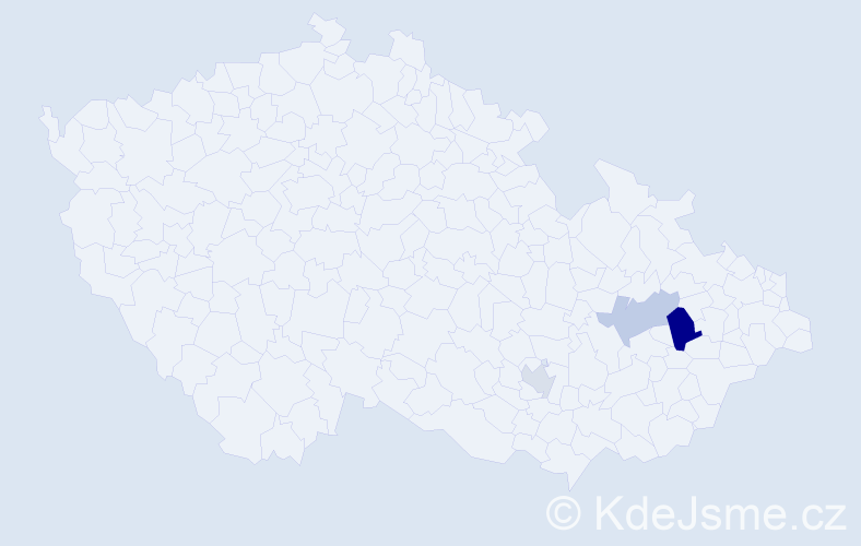 Příjmení: 'Kunatová', počet výskytů 5 v celé ČR