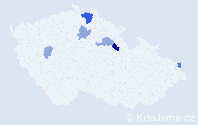 Příjmení: 'Adamčiak', počet výskytů 13 v celé ČR