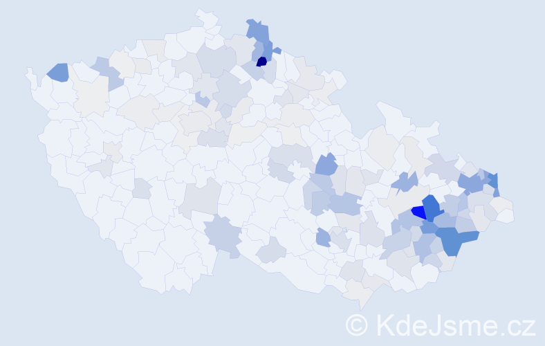 Příjmení: 'Pala', počet výskytů 565 v celé ČR