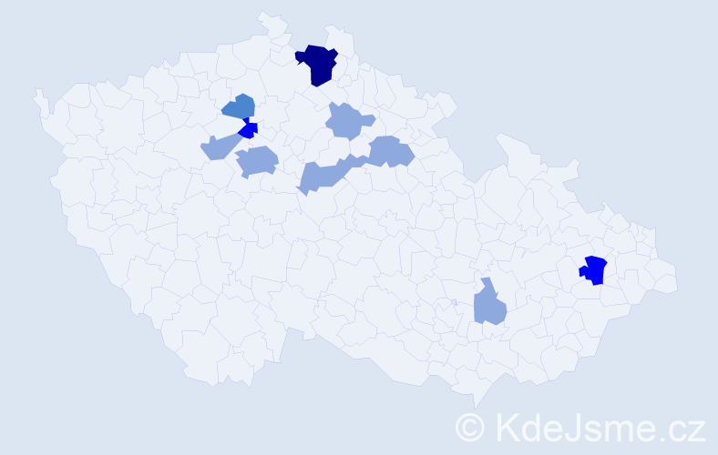 Příjmení: 'Samohrdová', počet výskytů 21 v celé ČR