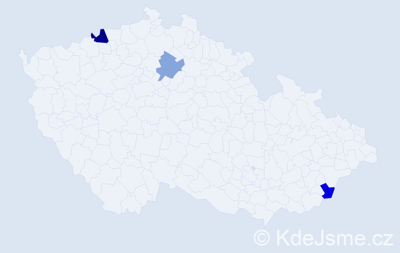 Příjmení: 'Baumeister', počet výskytů 4 v celé ČR