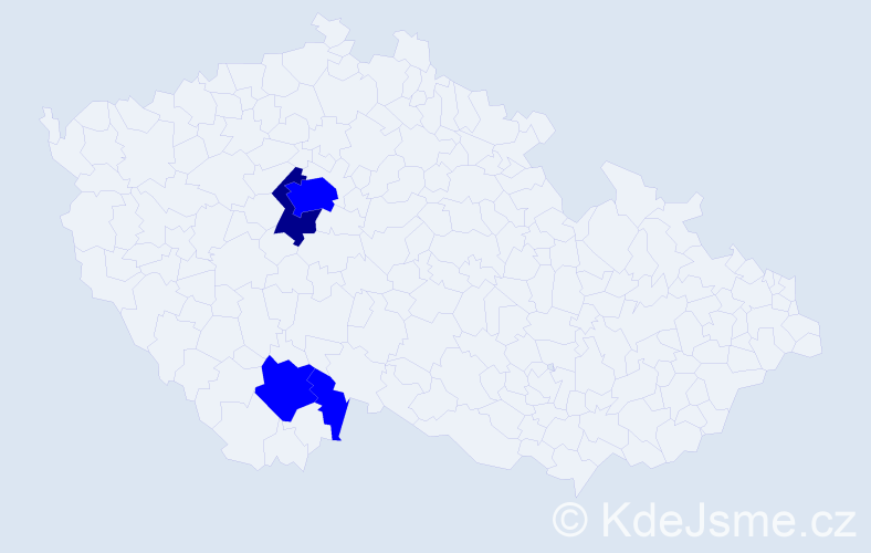 Příjmení: 'Borcha', počet výskytů 5 v celé ČR