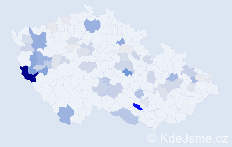 Příjmení: 'Frei', počet výskytů 154 v celé ČR