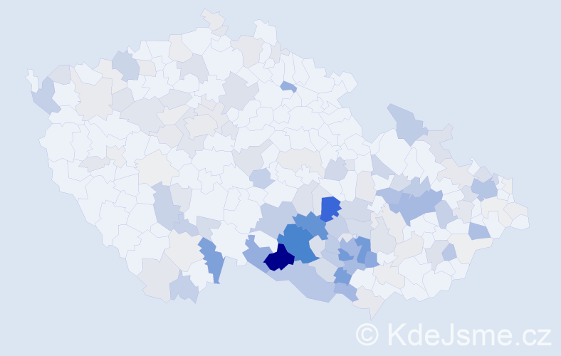 Příjmení: 'Vrbka', počet výskytů 592 v celé ČR